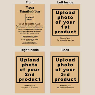 Business Valentine Light Brown Folded Holiday Card