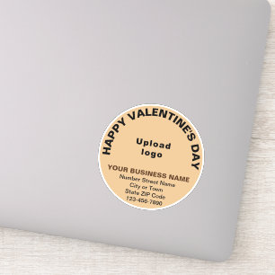 Business Valentine Light Brown Round Vinyl Sticker