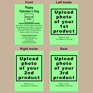 Business Valentine Light Green Folded Holiday Card