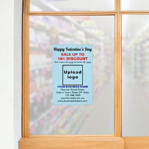 Business Valentine Sale on Light Blue Photo Paper Print
