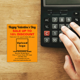 Business Valentine Sale on Orange Colour Flyer