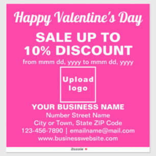 Business Valentine Sale on Pink Vinyl Sticker