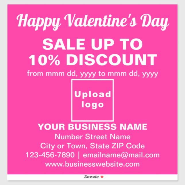 Business Valentine Sale on Pink Vinyl Sticker (Sheet)