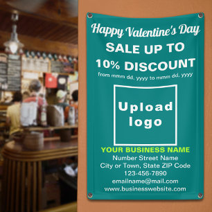 Business Valentine Sale on Teal Green Banner