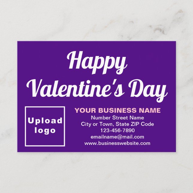 Business Valentine Small Purple Flat Card (Front)
