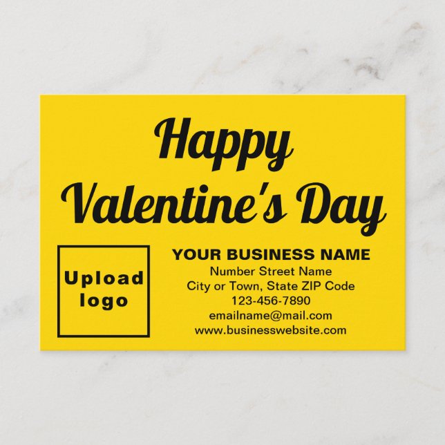 Business Valentine Small Yellow Flat Card (Front)