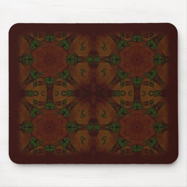 Business Vintage Fractal Polygons Brown Mouse Pad (Front)