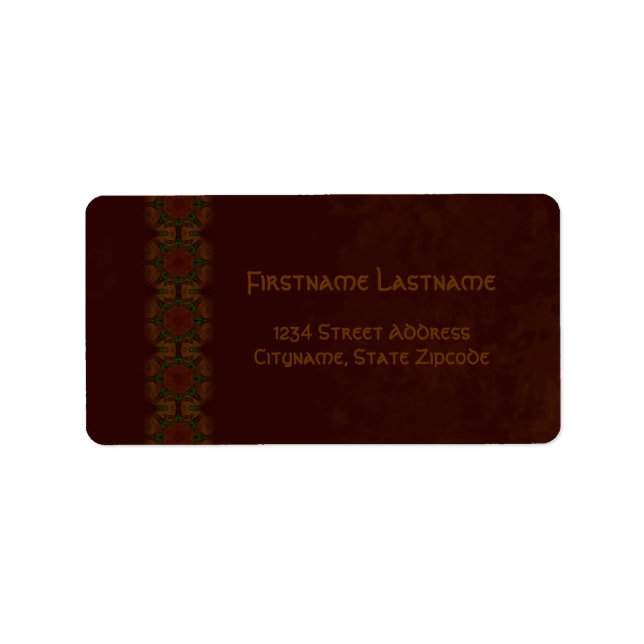 Business Vintage Fractal Polygons Brown v2 Label (Front)