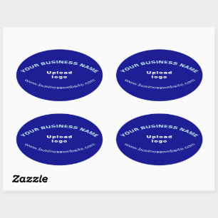 Business Website on Blue Oval Shape Sticker