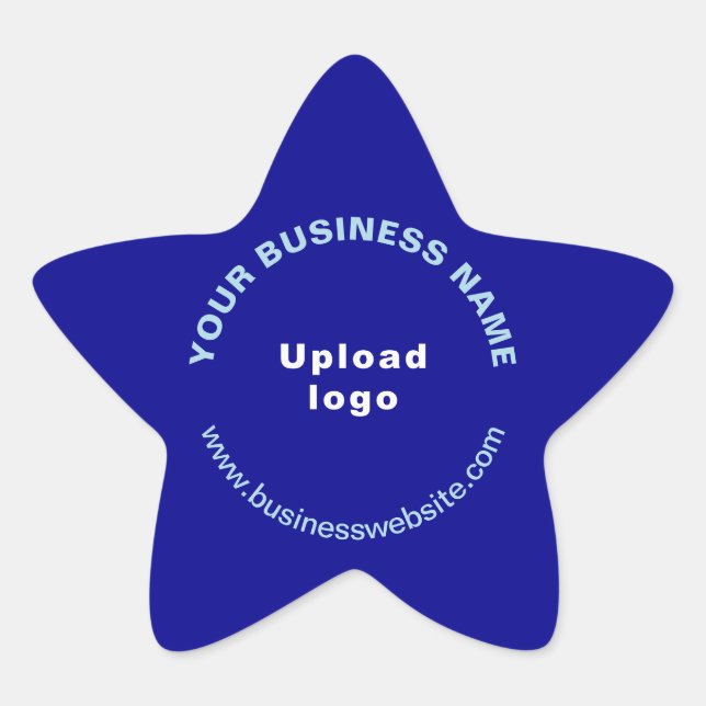 Business Website on Blue Star Shape Sticker (Front)