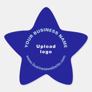 Business Website on Blue Star Shape Sticker