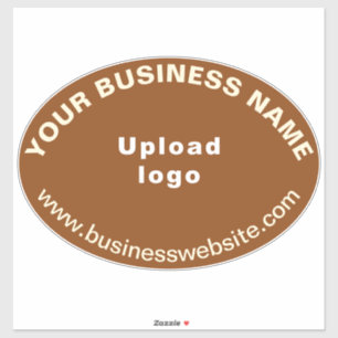 Business Website on Brown Large Oval Shape Vinyl