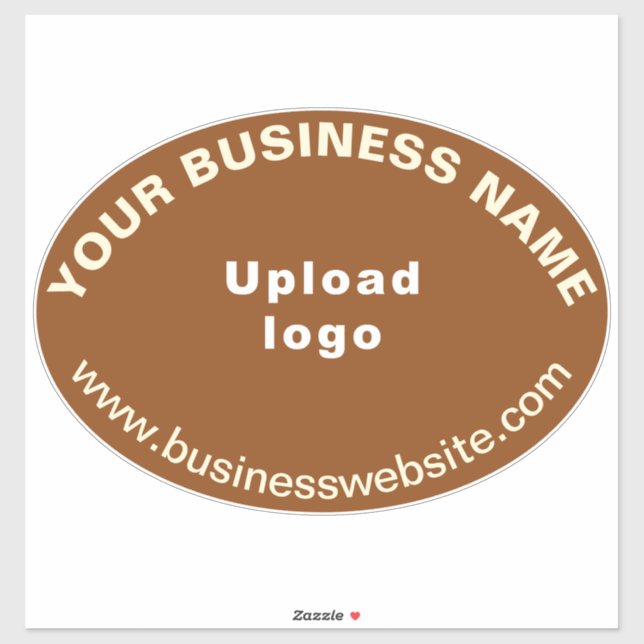 Business Website on Brown Large Oval Shape Vinyl (Sheet)