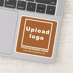 Business Website on Brown Square Vinyl Sticker