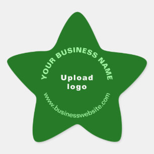 Business Website on Green Star Shape Sticker
