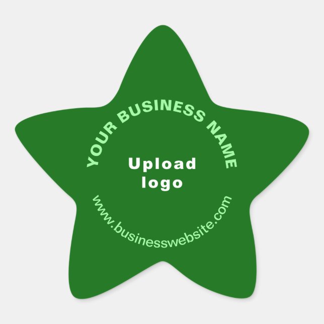 Business Website on Green Star Shape Sticker (Front)