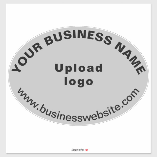 Business Website on Grey Large Oval Shape Vinyl (Sheet)