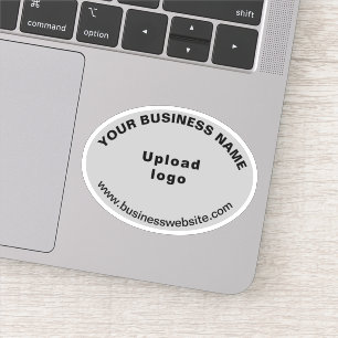 Business Website on Grey Oval Shape Vinyl Sticker