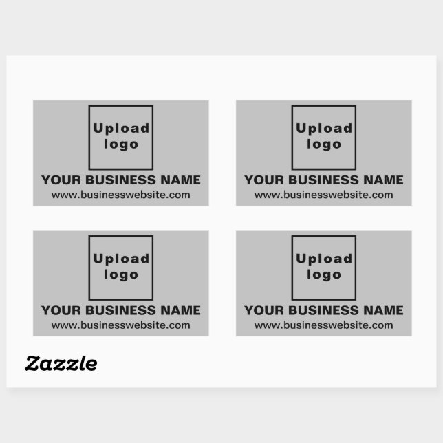 Business Website on Grey Rectangle Sticker (Sheet)