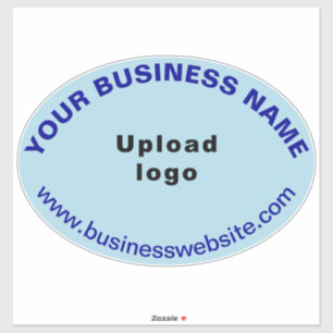Business Website on Light Blue Large Oval Vinyl