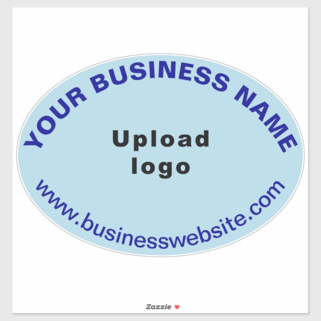 Business Website on Light Blue Large Oval Vinyl (Sheet)