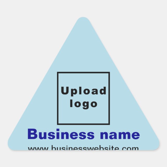 Business Website on Light Blue Triangle Sticker (Front)