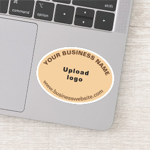 Business Website on Light Brown Oval Shape Vinyl