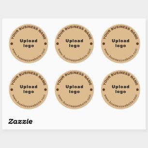 Business Website on Light Brown Round Sticker