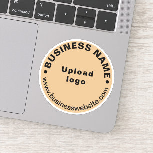 Business Website on Light Brown Round Vinyl