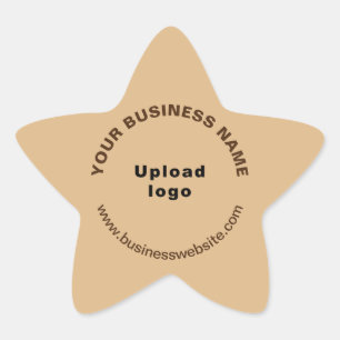 Business Website on Light Brown Star Shape Sticker