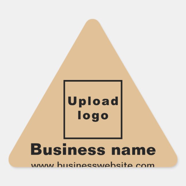 Business Website on Light Brown Triangle Sticker (Front)