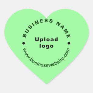 Business Website on Light Green Heart Sticker