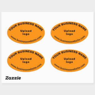 Business Website on Orange Colour Oval Sticker