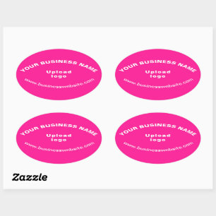 Business Website on Pink Oval Shape Sticker