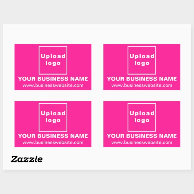 Business Website on Pink Rectangle Sticker (Sheet)
