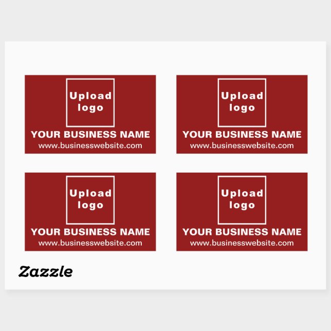 Business Website on Red Rectangle Sticker (Sheet)