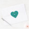 Business Website on Teal Green Heart Shape Sticker