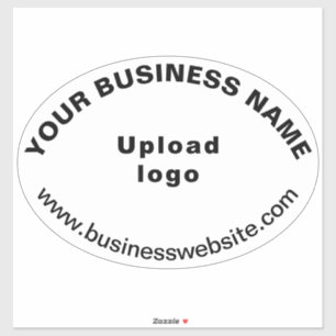 Business Website on White Large Oval Shape Vinyl