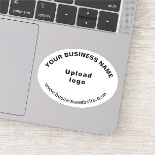 Business Website on White Oval Shape Vinyl Sticker