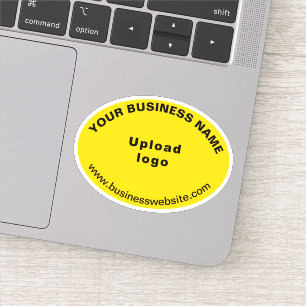 Business Website on Yellow Oval Shape Vinyl