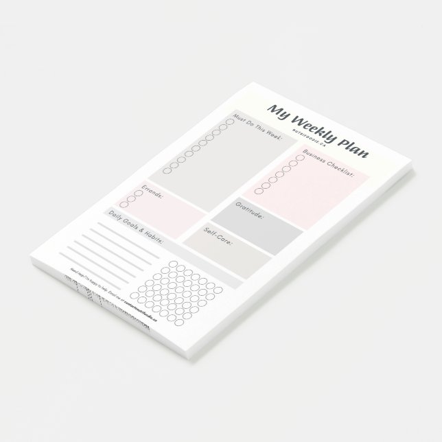 Business Weekly Goal & Habit Tracker Post-it Notes (Angled)