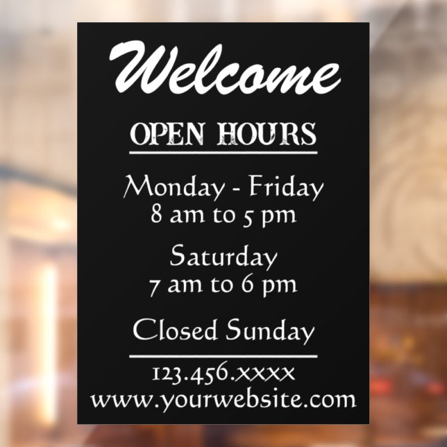 Business Welcome and Open Hours Website (Sheet 2)