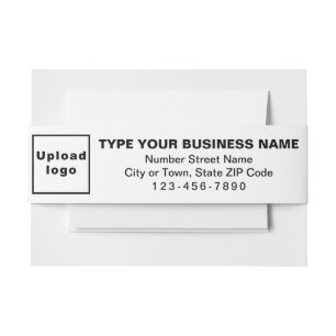 Business White Landscape Format Invitation Belly Band