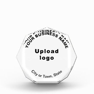 Business White Octagon Shape Photo Block