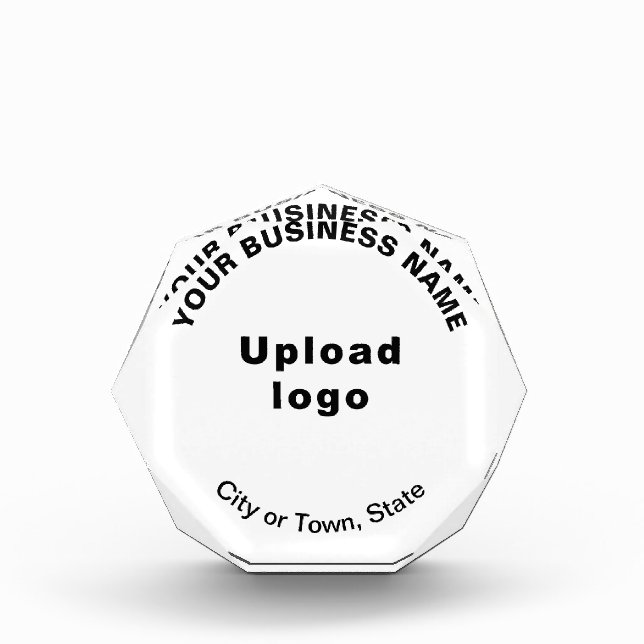 Business White Octagon Shape Photo Block (Front)