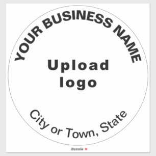 Business White Round Shape Vinyl Sticker