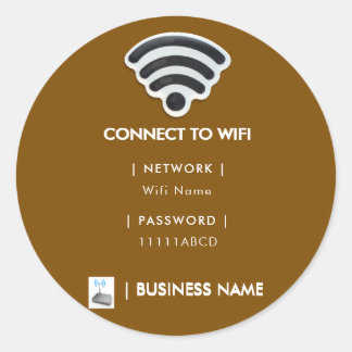 Business Wifi Morden Network Pedestal Classic Round Sticker