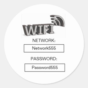 Business Wifi Morden Password Classic Round Sticker
