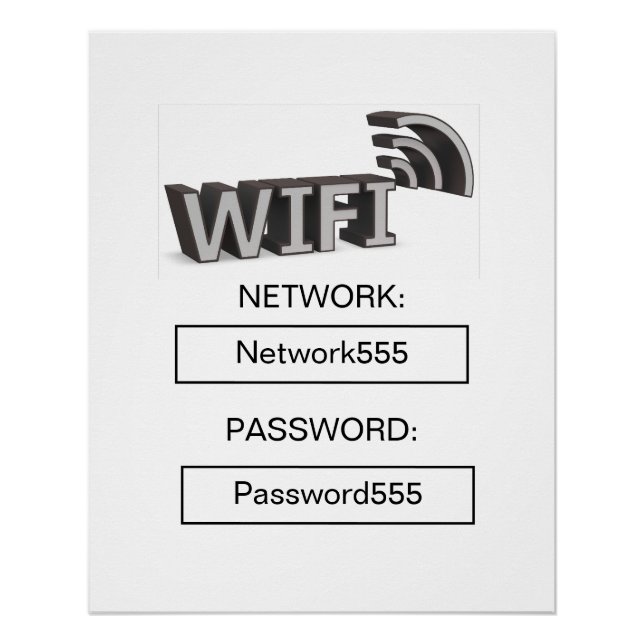 Business Wifi Morden Password  Poster (Front)