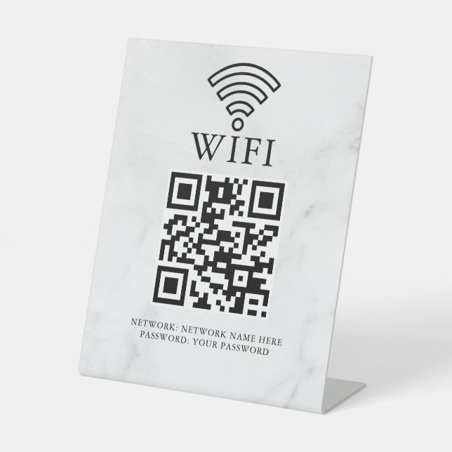 Business Wifi Network QR Code Personalised Pedestal Sign (Front)